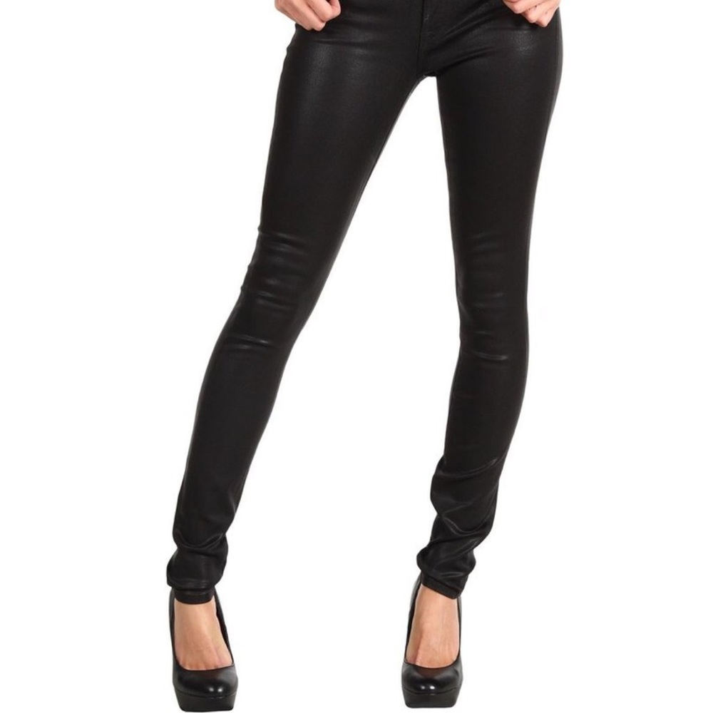 Seven for All Mankind HW Skinny in Black Metallic - Picture 3 of 8